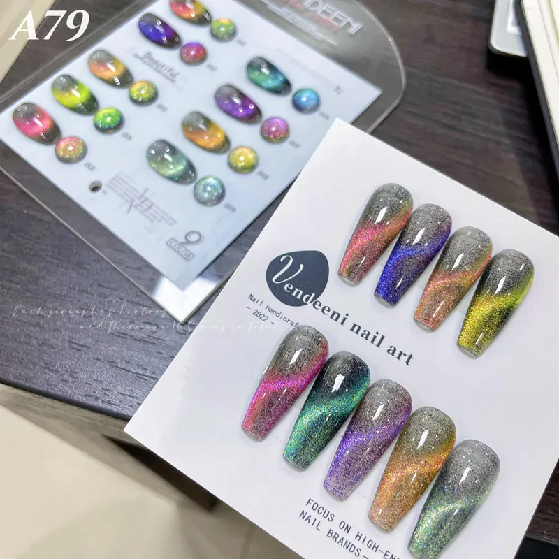 Nagellack 9D Sparkly Sky Magnetic Nail Gel Purple Blue Holographic Cat Magic Nail Gel Polish Soak Off UV Magnet Nail Art Gel 230822