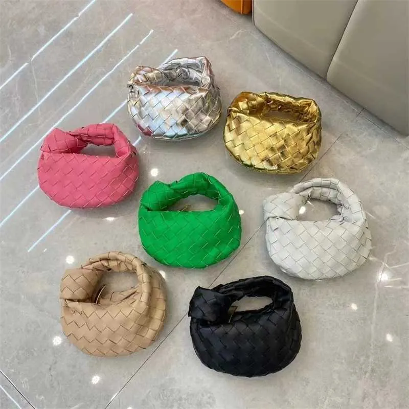 2023 Italy Jodie Handbag Spring/summer New Mini Knitted Cowhide Fashion Versatile Concave Shape Large Capacity Handheld Women's Bag