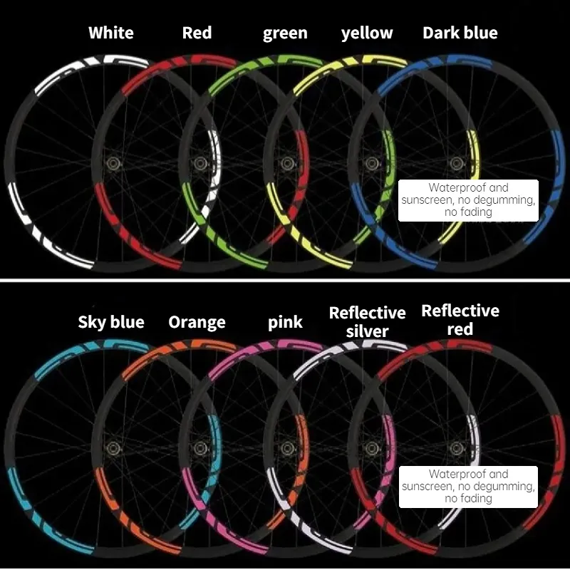 Juego completo de pegatinas para llantas de bicicleta MTB de 26