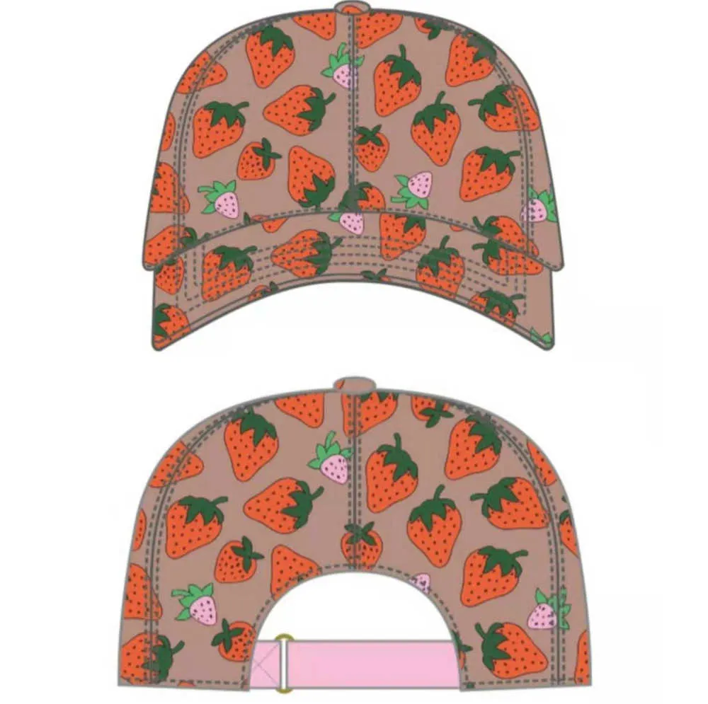 Gorras de béisbol de fresa de alta calidad Cactus de algodón para hombre Carta clásica Bola Verano Mujer Sombreros para el sol Al aire libre Ajustable Snapback Visera linda para niña