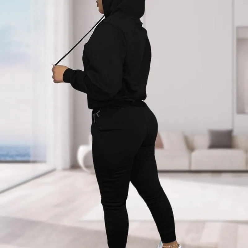 Ensemble Jogging Femme,Ensemble Sweat à Capuche et Pantalon de  Survêtement,2 Pièces Suit Chaude de Couleur Unie Yoga rose