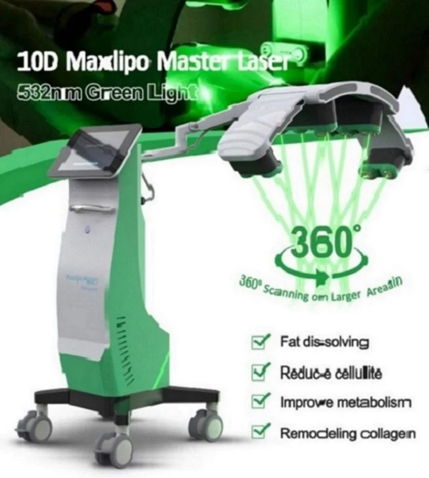 Den senaste 10D Maxlipo Master Laser Slante Fat Loss Pain Therapy Sårläkning Skönhetsutrustning Fettborttagning Slimming Machine