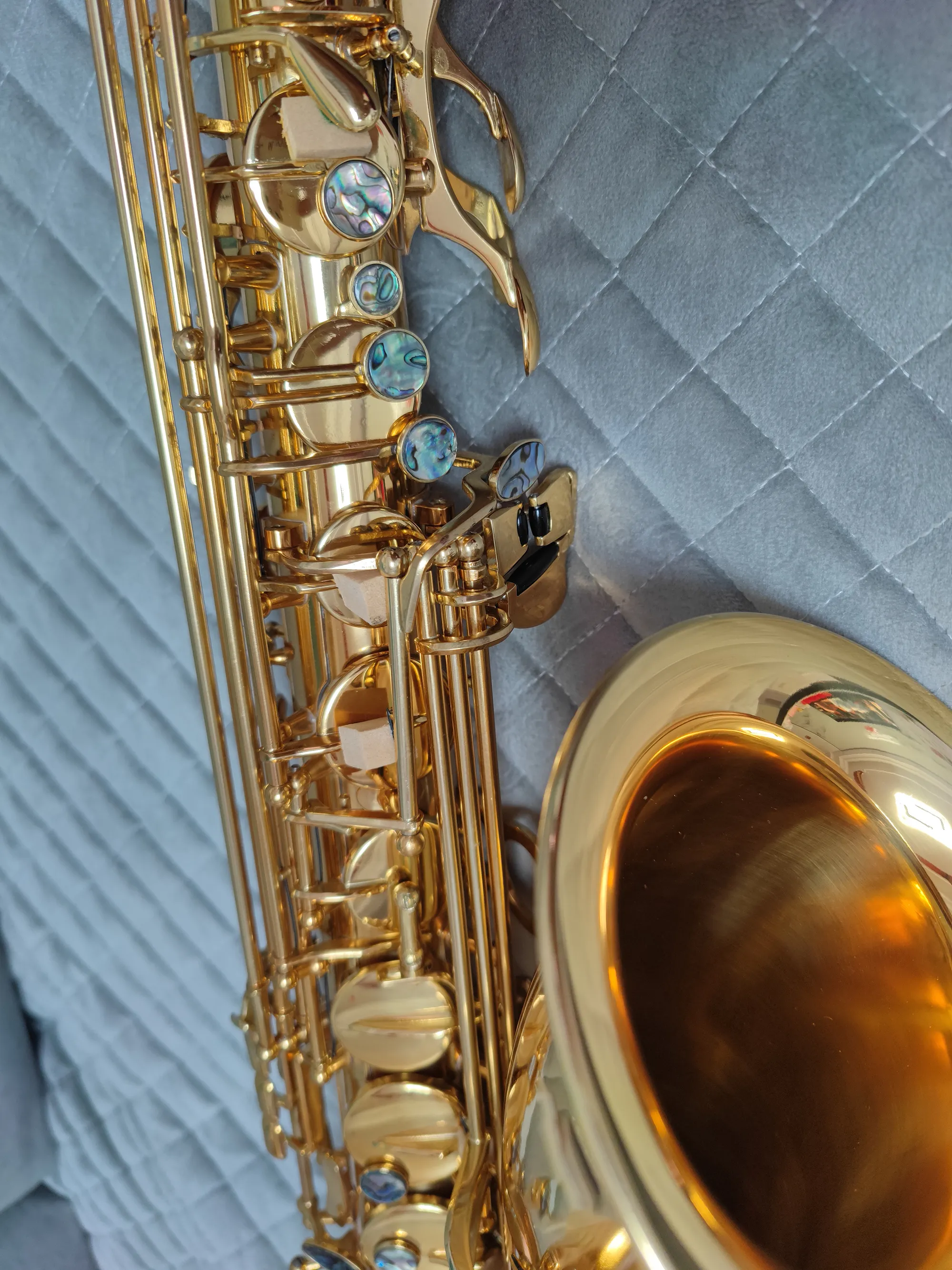 Klassisk original 803 Struktur BB Professional Tenor Saxofon Dubbel Rib-förstärkning Abalone Key Högkvalitativ ton Tenor Sax