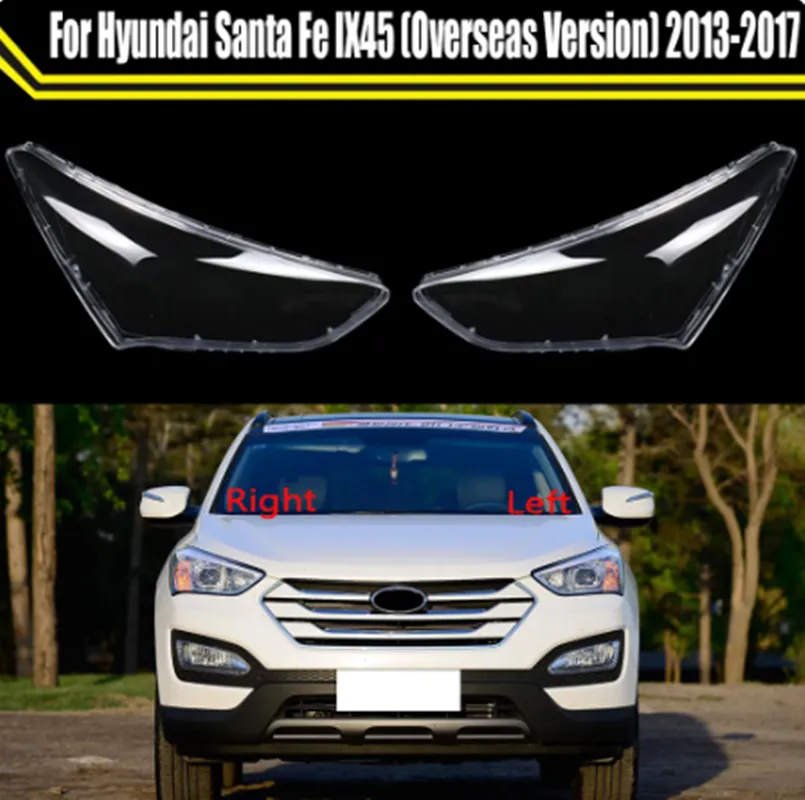 Capite di luce automatica per Hyundai Santa Fe Ix45 (versione all'estero) 2013 ~ 2017 Copertina per fari per auto Pla lampada Lampade Glass Glass Shell Glass Shell