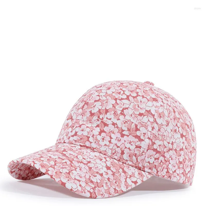 Ball Caps 2023 Flower Print Cap Travel Sport Summer pour les femmes Trekking Chapeaux de mode rose décorer