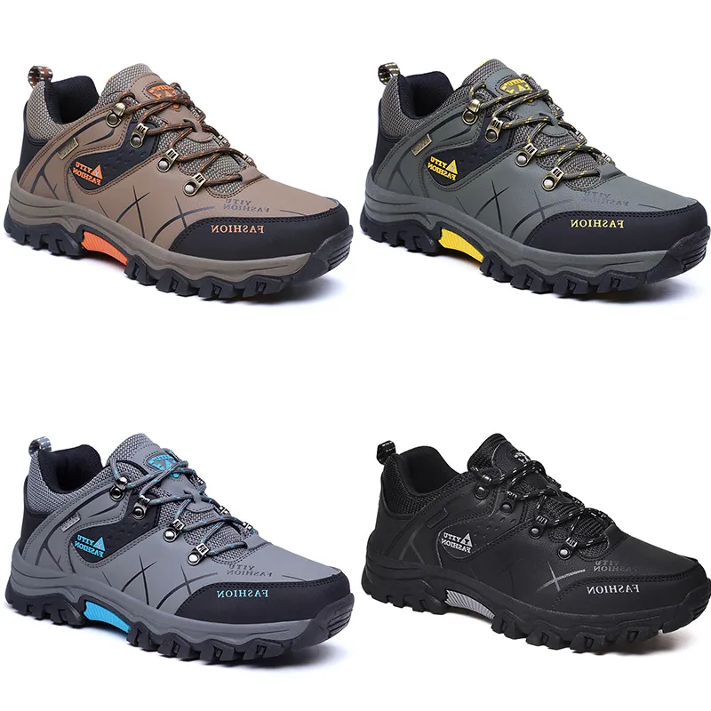 2023 hiking shoes leather men woman black brown gray green trainers mens outdoor warm sports sneakers color 4