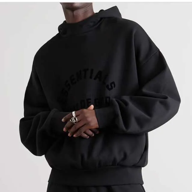 Sweatshirts Hommes Designer Sweats à capuche Mode Streetwear American High Street Essentians Non Fog Saison 8 Double Ligne Cool Black Series Pressé Adhésif À Capuche