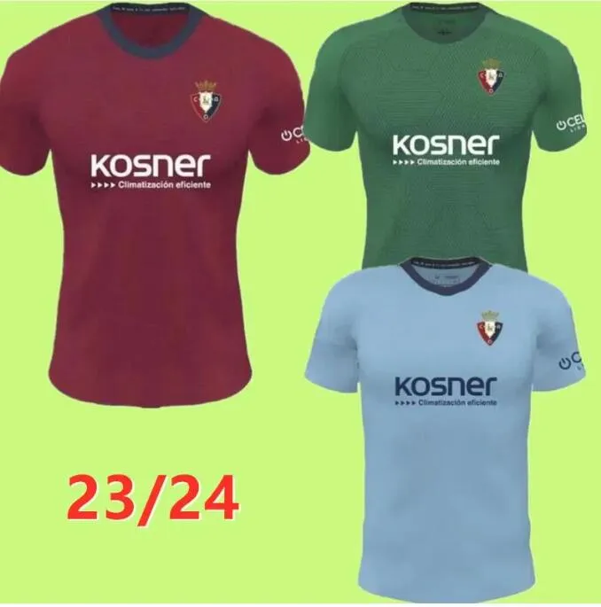 23 24 Jersey de futebol Osasuna David Garcia Chimy Avila Camiseta Equipacion Adulto 2023 Torres Moncayola Manu Budimir Home Away 3rd Football Shirt Men Kids Kit666