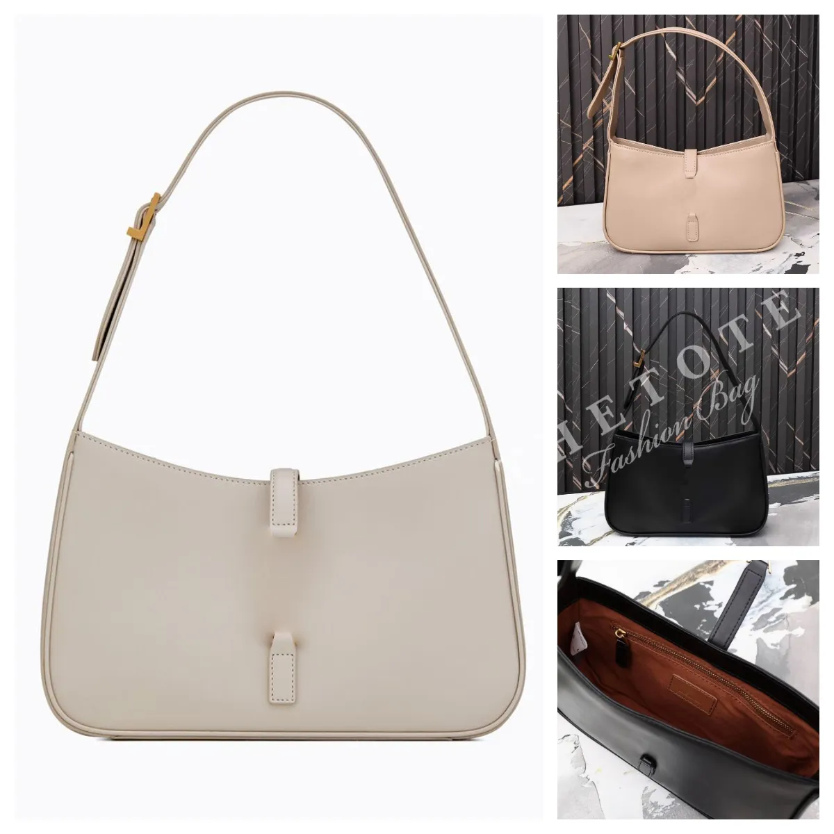 Klassiker designer väska hobo väska armhålväskor läder tygsäck metall spänne mode lyxhandväska med låddammväska