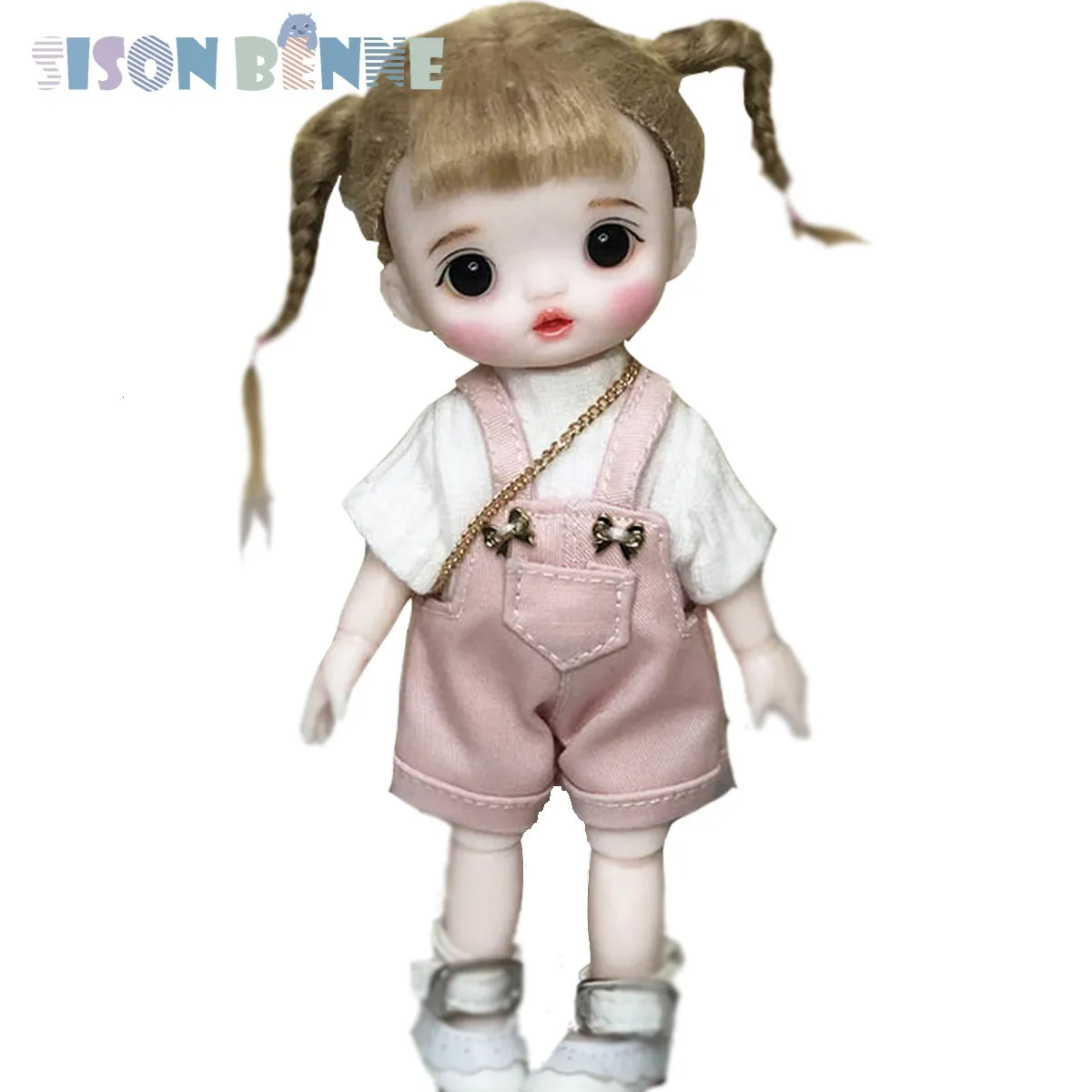 Puppen Sison Benne 6in Mini Doll Spielzeug Süßes Mädchen Geschenk für Kinder Körper und Kleidung Set 230822