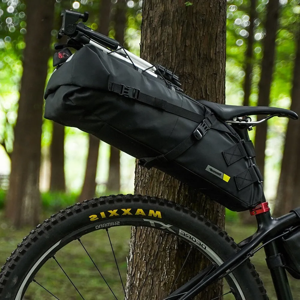 Bolsa de sillín de bicicleta grande – Bolsa de almacenamiento impermeable  para bicicleta 13L, bolsa de asiento de bicicleta para viajes de bicicleta