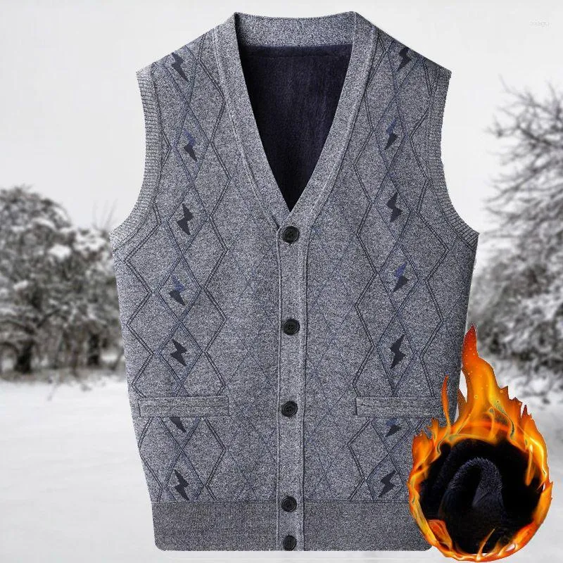 Mens wool top sleeveless cardigan