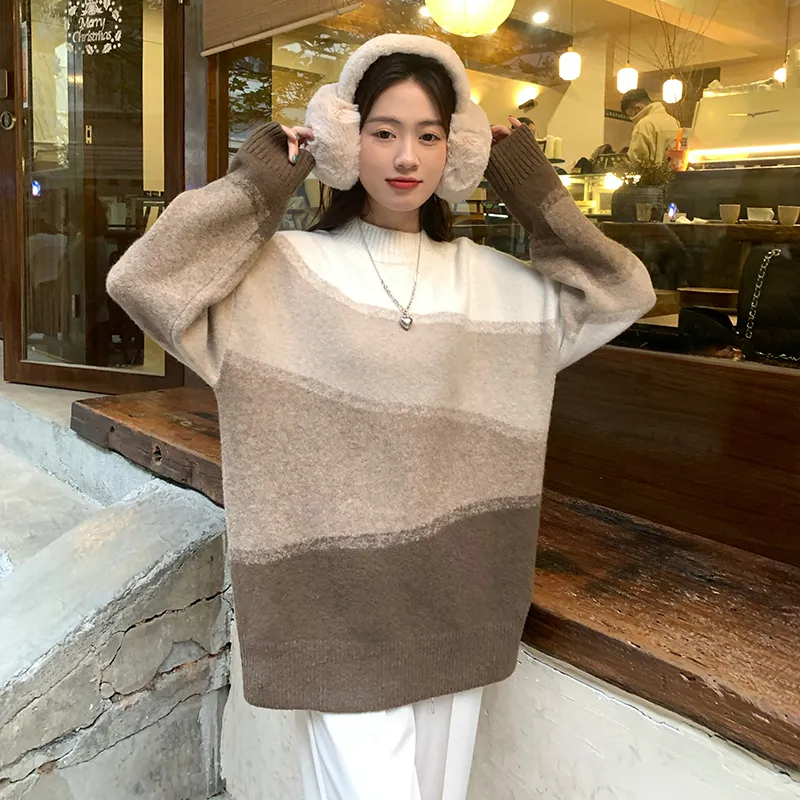 Frauenpullover Herbst Winter gestrickt Sweater Frauen Korean Streetwear Mode Langarm Lose Pullovers Casual Y2K Jumpers 230822