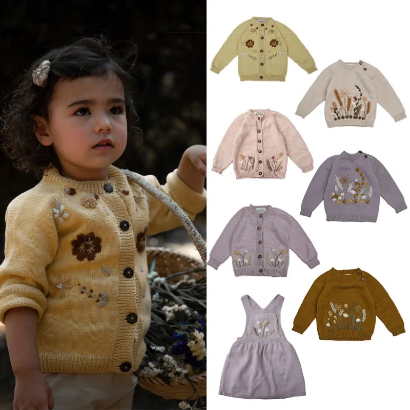 Pullover Kids Sweater Shirley Bredal Brand Girls Winter Winter Clothes Autumn Cardigan Carderidery Cotton Soft Baby Boys Knit Tops 230822