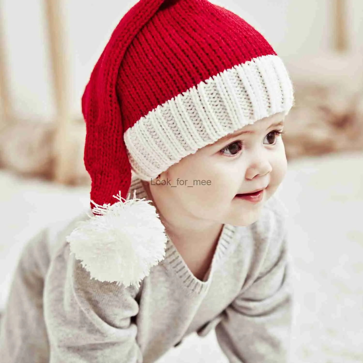 2023 Knitted Christmas Hat Cute Pompom Adult Child Soft Beanie Santa Cap New Year Party Kids Gift Decoration Christmas Hat HKD230823