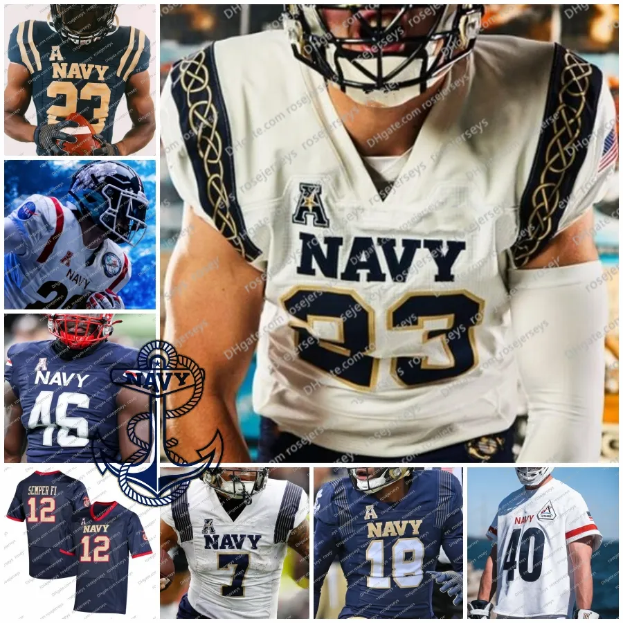 Benutzerdefinierte Navy Midshipmen Tai Lavatai Daba Fofana Jayden Umbarger Xavier Arline Anton Hall Jr Diego Fagot Eli Heidenreich Logan Point Männer Frauen Jugend Fußballtrikots