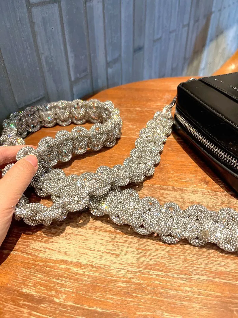 Handmade Crystal Shiny Bags Parts Glitter Belt For Crossbody Handmade Crystal Shiny Bags Parts Glitter Belt For Crossbody
