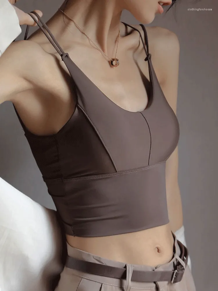 Kobiety dla kobiet Kobiety krótkie blaty uprawne seksowna żeńska bez rękawów top z czołgów z tyłu camisole push up sportowy stężenie oddychające bieliznę Slim Fit 2023