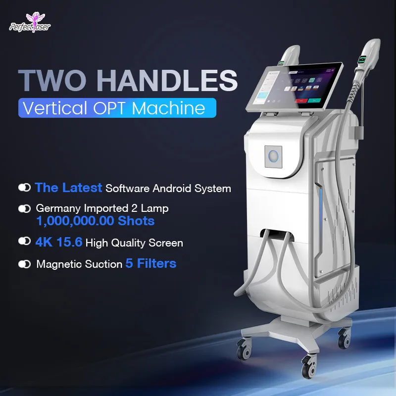 Venta Caliente Vertical Elight OPT Dispositivo De Depilacion Laser OPT Maquina Depiladora 1000000 Disparos OEM Sin Dolor Tratamiento Del Acne Arrugas Rejuvenecimiento De La Piel Salon De Belleza Du 4....