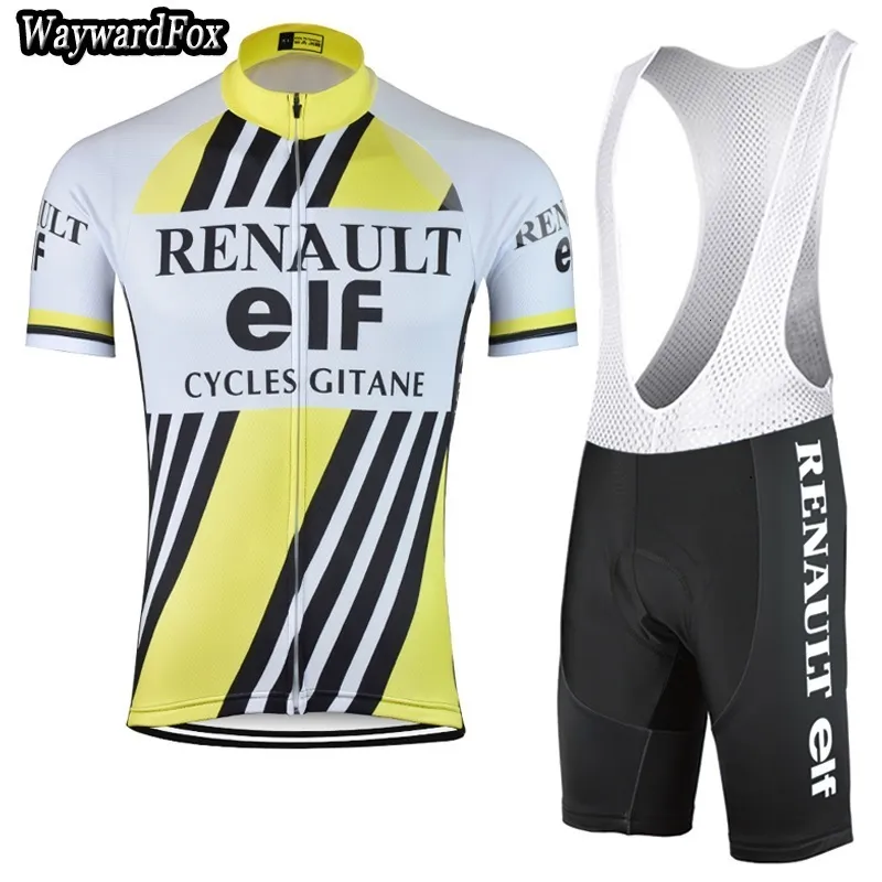 Ensembles de maillots de cyclisme Maillot de cyclisme jaune pour hommes d'été ensemble court vêtements bavoir Lycra Shorts Kit de vêtements de vélo coussin de gel peut être mélangé taille 230823