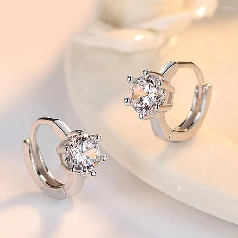Orecchini per borchie autentiche 925 orecchini in argento sterling semplice dolce amore cristallo per donne regalo di gioielli per feste di nozze