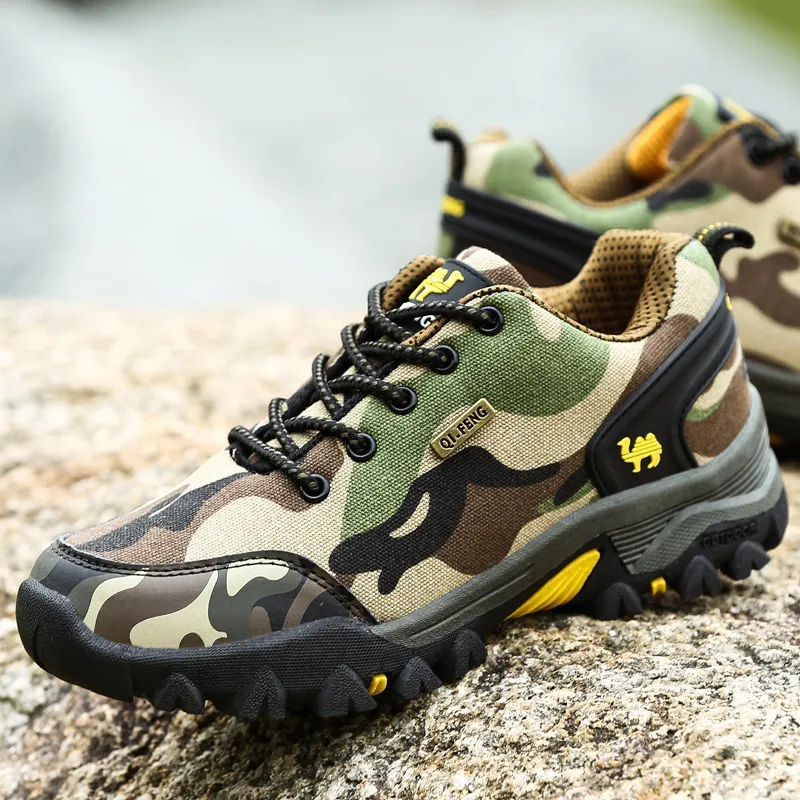 Safety Shoes Camouflage Outdoor Sports Couple Non Slip Wearresisting Men's Hiking Trekking Sneakers For Men botas hombre 230906