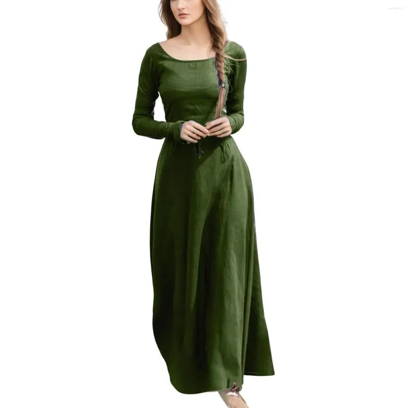 Casual Dresses Medieval Dress for Women 2023 Autumn Long Sleeve Maxi Robe Vintage Renaissance Maid Cosplay Ball Gown Party Vestidos