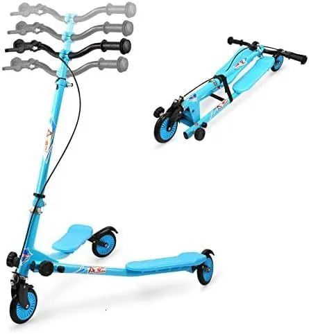 Bike Horns Swing Scooter 3 Wheels Drifting gle Scooters with Adjustable Height Foldable for BoysGirlAges 512 Years Citycoco access 230823