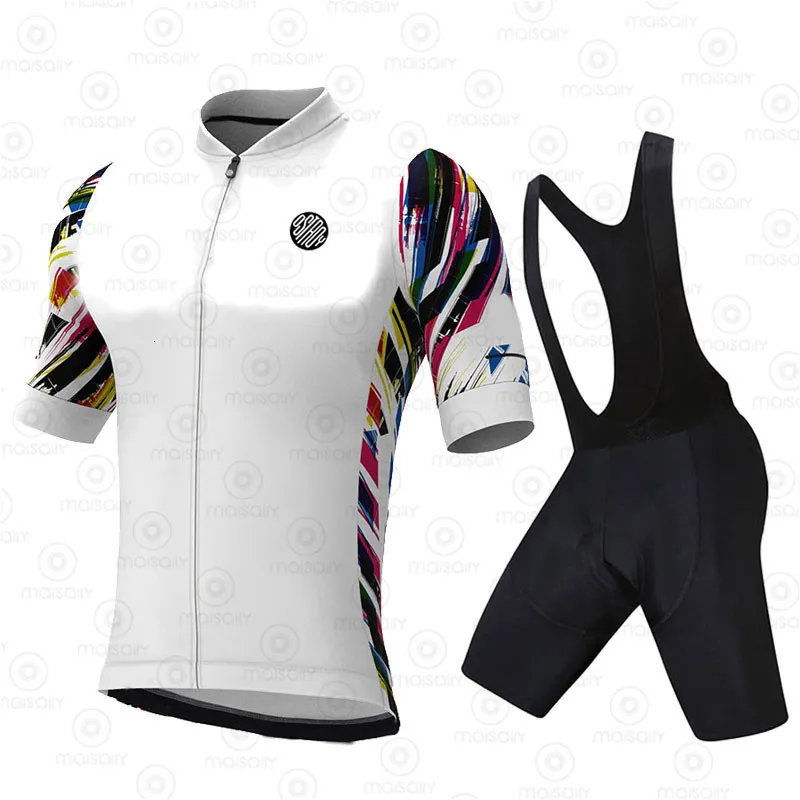 Set di maglia ciclistica set di stronzi di strisce estivi in ​​montagna estiva mtb uniforme in bicicletta da bici da bici da bici abito da bici 230823 230823