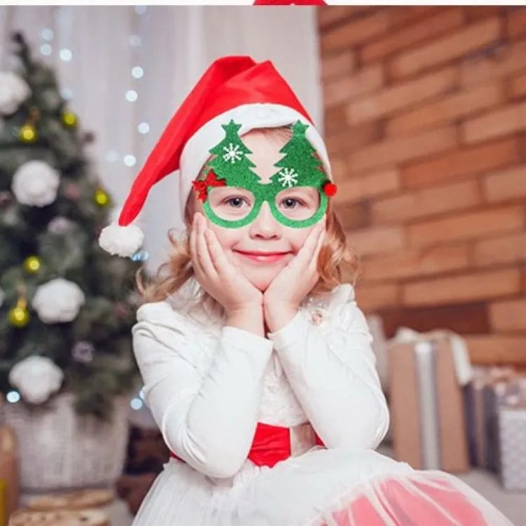 Glassini di Natale divertenti per bambini adulti Decorativi occhiali Regali per le vacanze Festa Creative Glasses Crashing Foto Prop