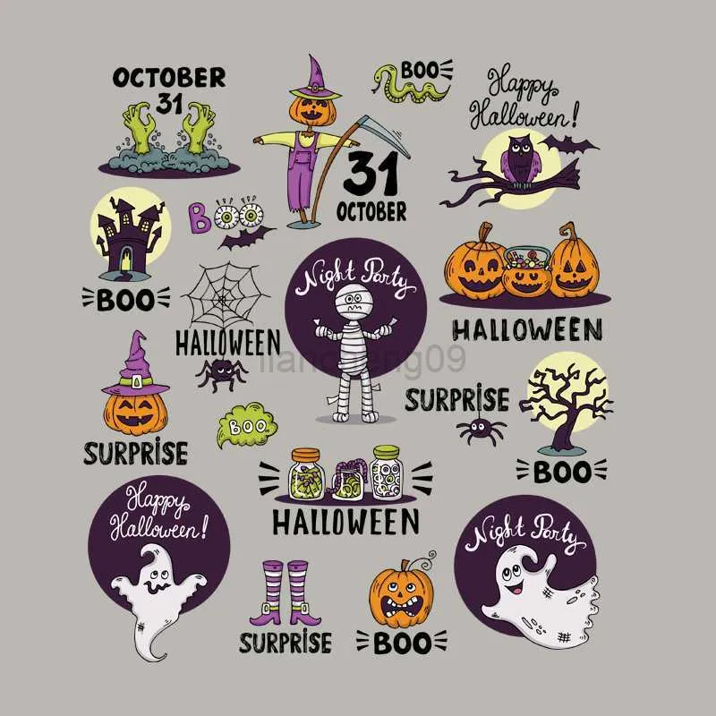 Other Festive Party Supplies Surprise October Iron Sticker For Clothing Vinyl Appliqued Tops Diy Heat Transfer Fashion Iron On Patch Halloween Gift L0823