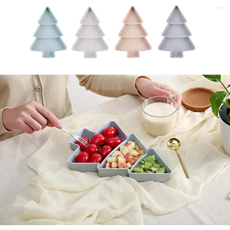 Teller plastische Weihnachtsbaum -Form -Süßigkeiten -Nüsse Tablett Home Küche Lieferungen Frühstück Teller Geschirr