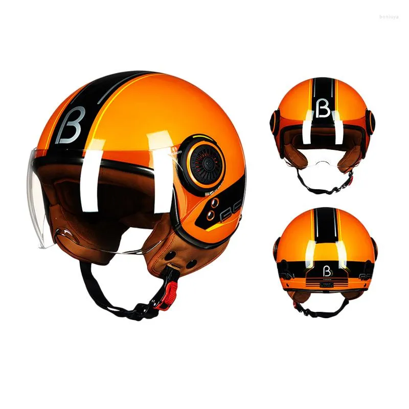 Motorcycle Helmets Orange BEON B110B Pilot Helmet Warm Half Four Seasons Universal Removable