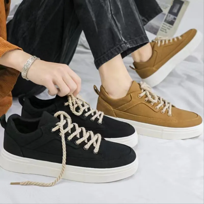 Dress Shoes Men Black Vulcanized Sneakers Boys Flat Comfortable Shoe for Spring and Summer 2023 Mans 230823