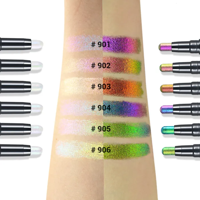 Oogschaduw Charmacy Double End Multichrome oogschaduwstokken Harderighter Waterdichte Shimmer 6 kleur stereo make -up cosmetica 230822