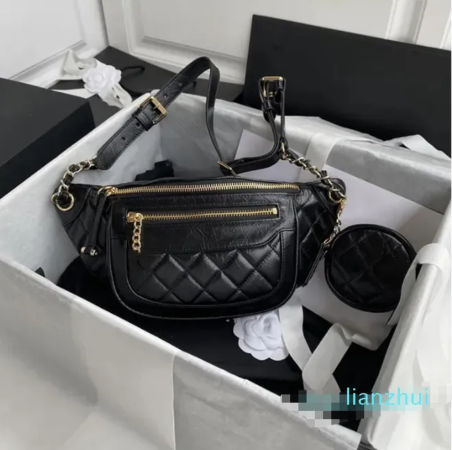 Black Leather Belt Bag For Women Soft Lambskin Crossbody Waist Bag With Mini Round Purse Classic Designer Style From Lianzhui 199.06 DHgate.Com