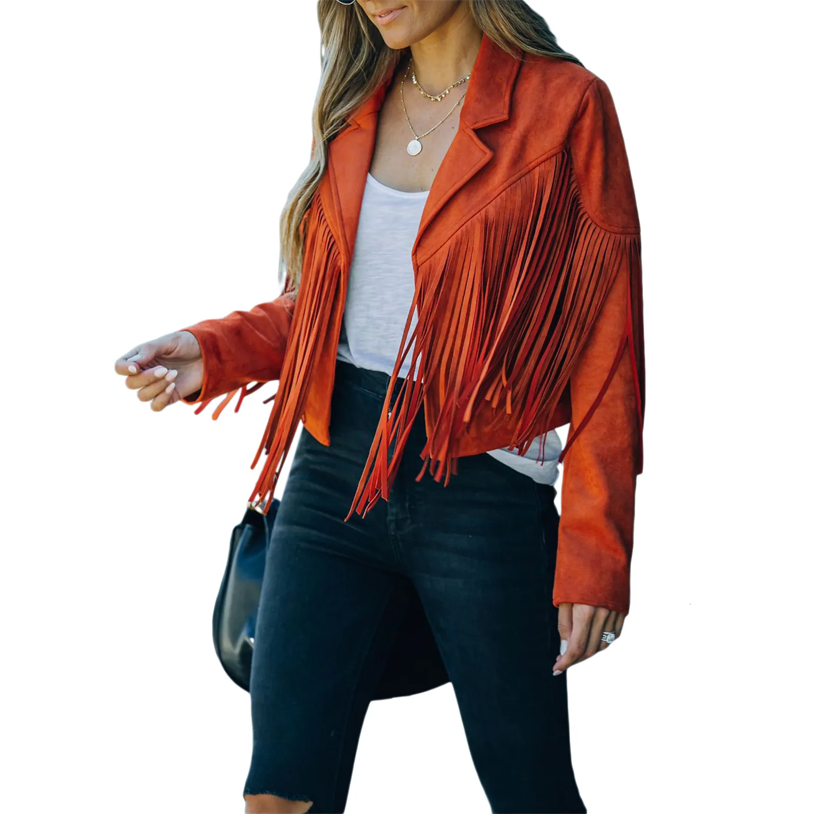Vintage Biker Jacket Womens Fringed Suede Moto Jacket, Y2k