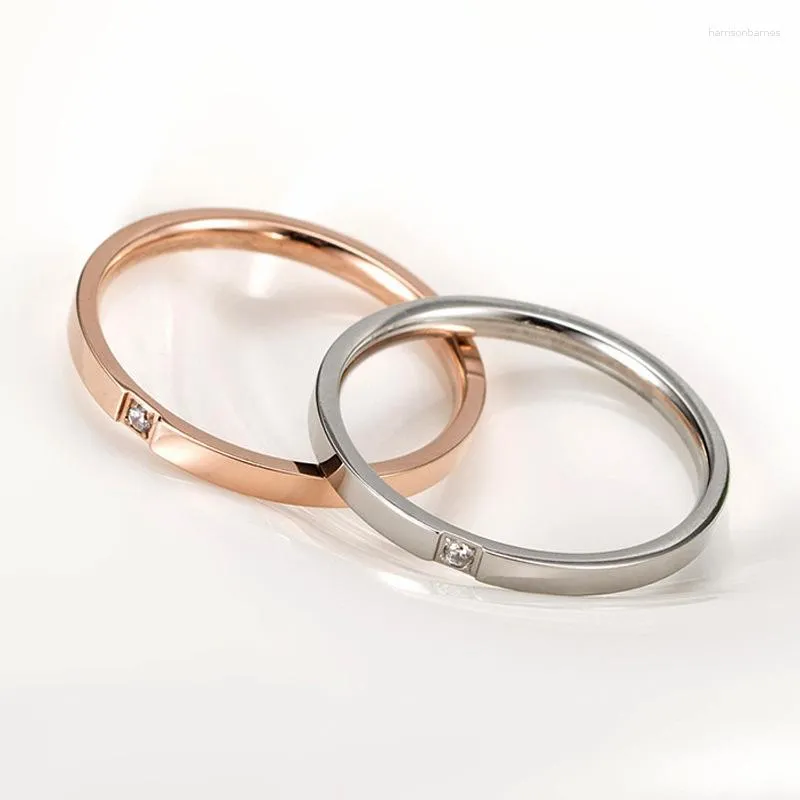 Wedding Rings Couple Stainless Steel Gold Color Luxury Jewelry For Women Fashion Ring Bands Anillos Mujer