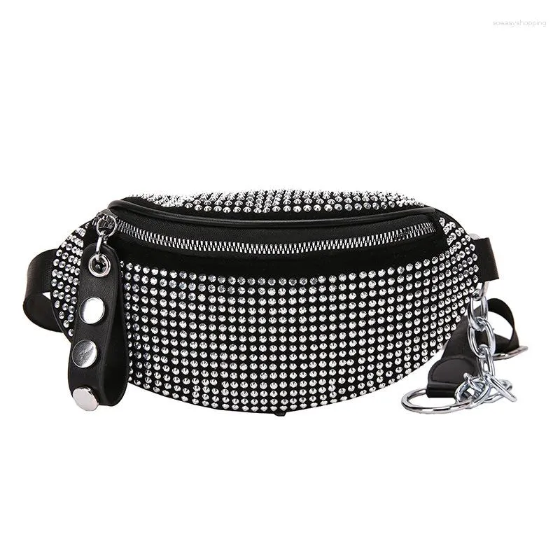 Waist Bags 2023 Rhinestone Fanny Pack Purse Female Chest Travel Belt Bag Fashion Luxury Women Packs