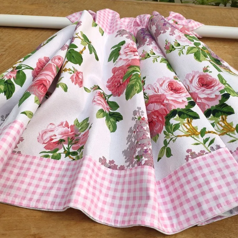 カーテンかわいい小さな短いスタイルのカーテンハーフキュルテン装飾ピンクのドア韓国コーヒー230822