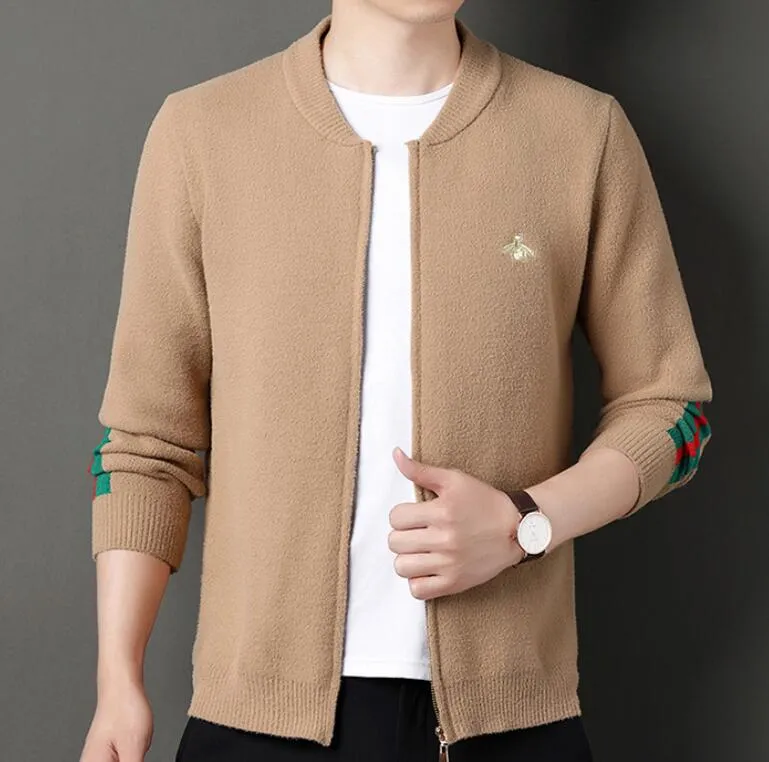 Cardigan suéter de cardigan abelha slim fit