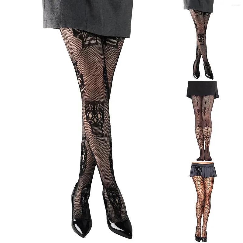 Chaussettes femme Sexy Halloween noir soie résille collants thermique neutre collants