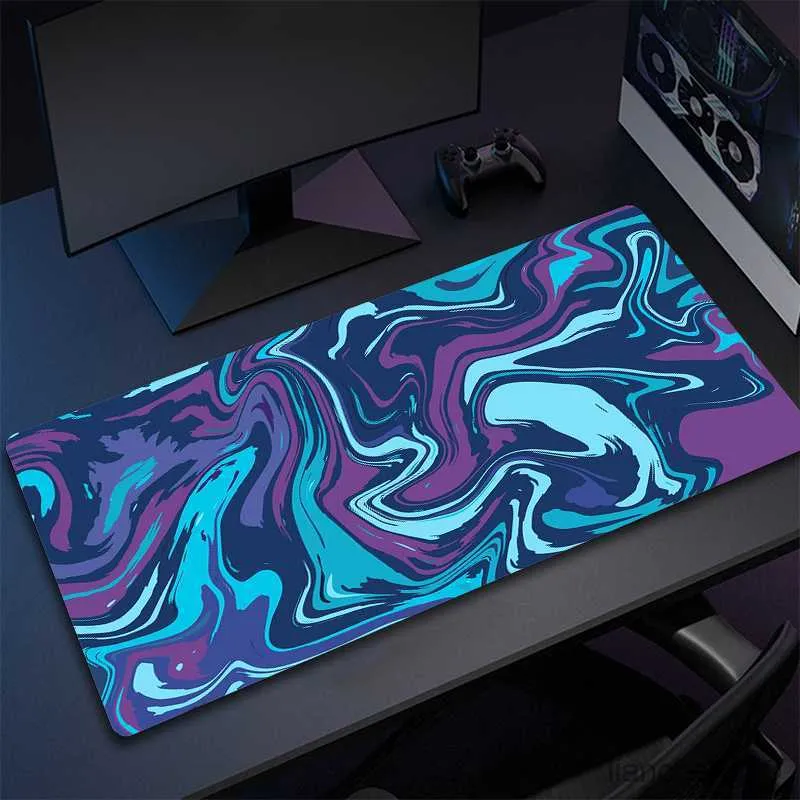 Mouse Pads pulso grande bloco de jogos Mouse xxl líquido mesa de mesa de borracha não deslizamento Mat de mouse tapete de teclado Mats Big mousepad R230823