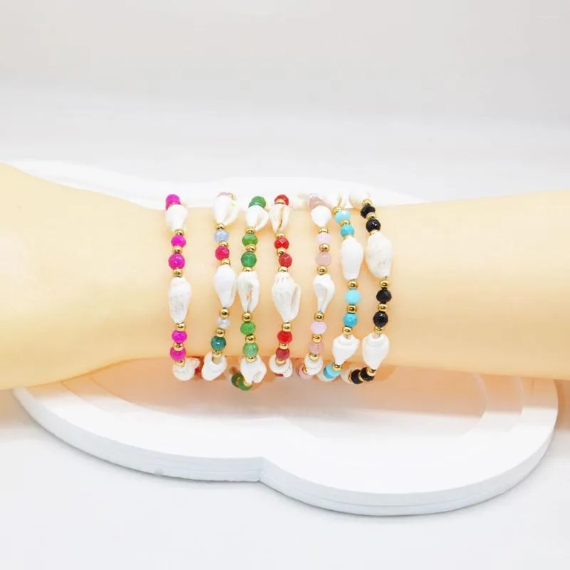 Huashan Natural Shell Link Cute Clay Bead Bracelets For Women