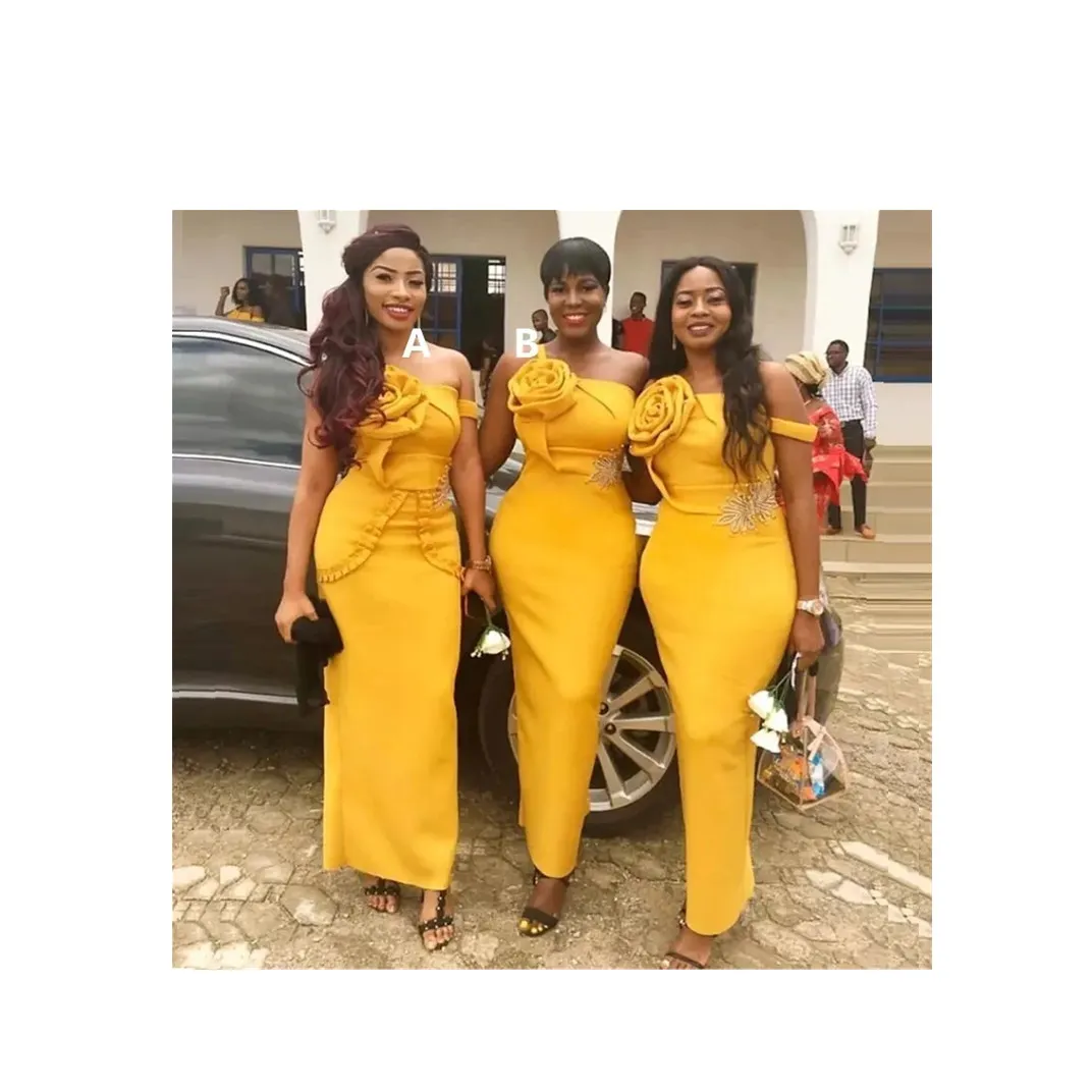 Abito Da Damigella Donore Giallo Fuori Spalla Sirena Satinata Si Lungo  Senza Schiena Plus Size Abito Da Sera Da Sera 2024 Da 68,86 € | DHgate, image size:1072x1072