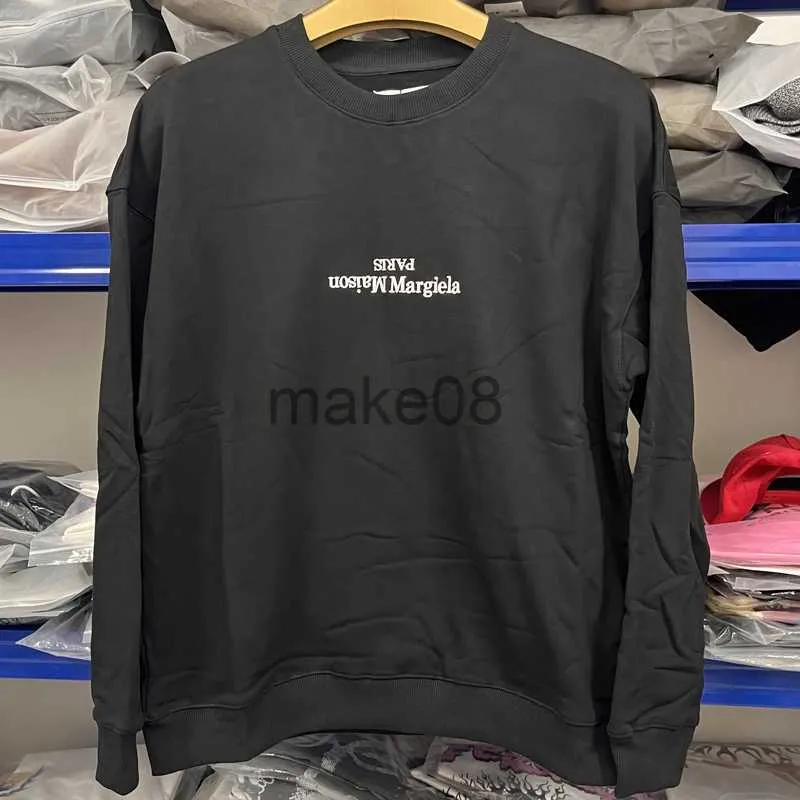 Men's Hoodies Sweatshirts Real Life Photo Margiela Hoodies Vintage Simple Letter Four Corner Standard Pullovers Top Cotton Hooded Sweatshirts J230823