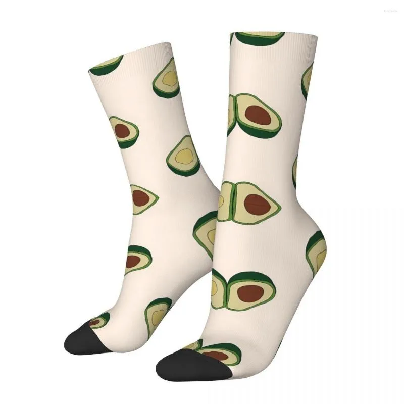Heren sokken grappig gelukkige sok voor mannen avocado harajuku fruit eten ademende patroon geprinte crew nieuwheid cadeau
