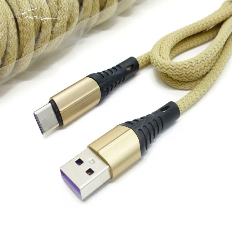 3A быстрая зарядка 1M 2M 3M кабель Type-C USB-телефон Кабель V8 Использованный ткани для интерфейса v8 Cable