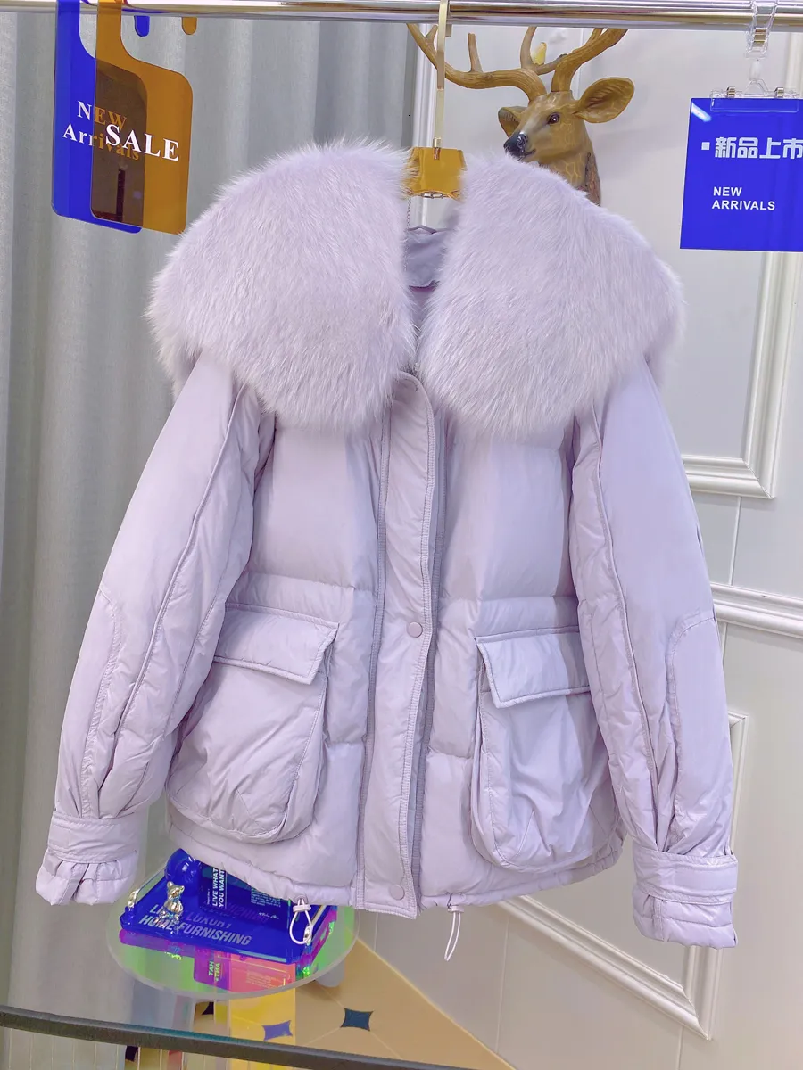 Pelliccia di pelliccia in finto inverno inverno in stile straniero ange ali grandi pellicce furcollar giunta giacca corta stile femminile 230822