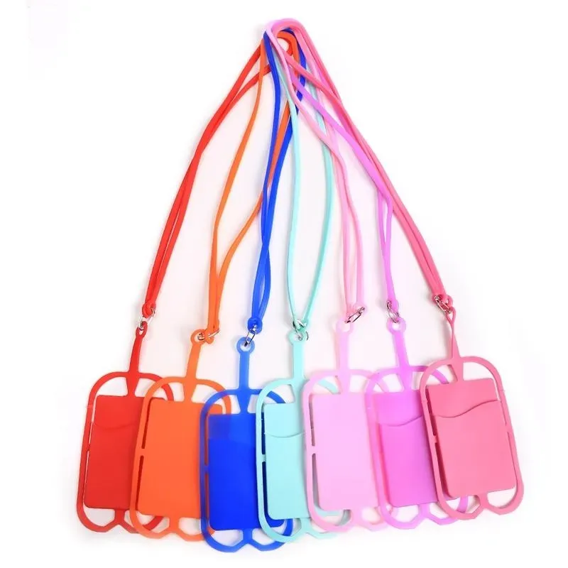 School supplies Silicone Lanyards Phone Case Holder with Strap Neck Straps Necklace Sling Card Holders for Universal Mobile Cell Phone